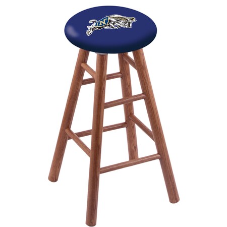 Oak Bar Stool,Medium Finish,US Naval Academy NAVY Seat